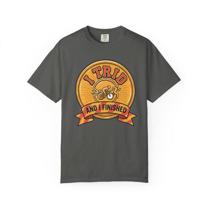I Tried and I Finished T-Shirt — Funny Cycling/Running Achievement Tee