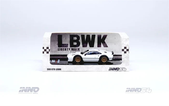 INNO 1:64 LBWK 308 GTB White Diecast Model Car