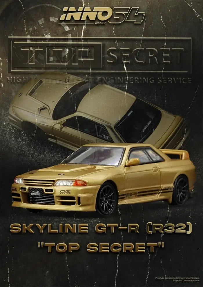INNO64 1:64 TOP SECRET BNR32 GT-R (650R) Gold Collection Miniature DieCast Model Car