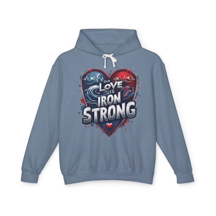 Iron Strong Heart Lightweight Graphic Hoodie - size chart