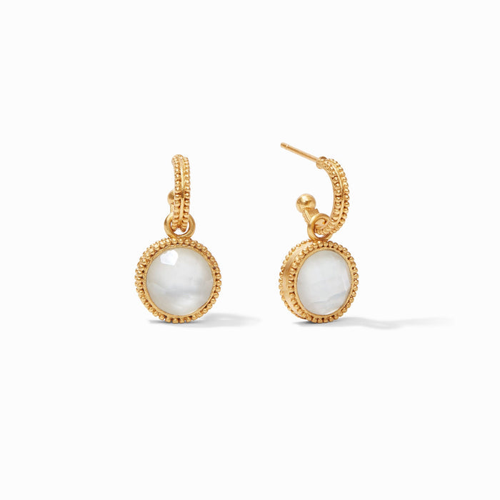 Julie Vos “Fleur-de-Lis” Hoop & Charm Earring-Cubic Zirconia