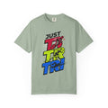 Just Tri Triathlon T‑Shirt — Retro Neon Swim Bike Run Tee