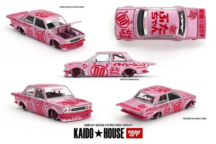 Kaido House MINI GT Datsun 510 Pro Street Buta V1 Collection Miniature Diecast Metal Model Car