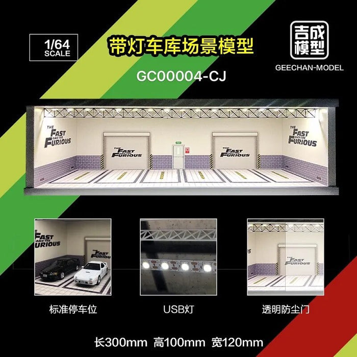 Led Light Diorama Garage Display Cabinet Carport LBWK LB  Lambo JDM Nissan Nismo for 1:64 Model Car