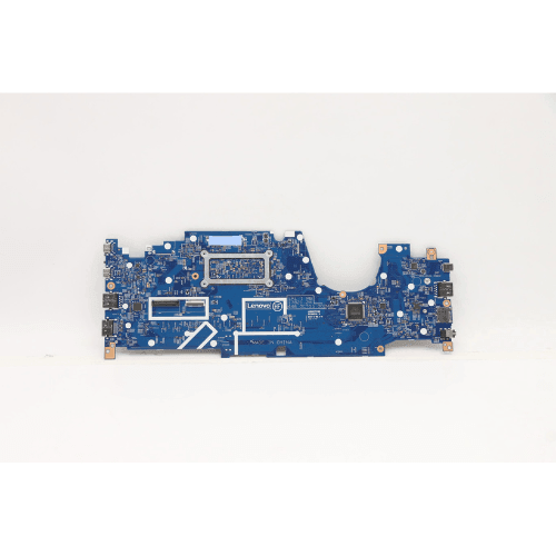 A blue refurbished Lenovo ThinkPad L380 i5 8250U 1.6GHz motherboard (5B21B35365), with connectors and circuits visible, is displayed against a plain white background. Brand: Lenovo. Includes 3-month warranty.