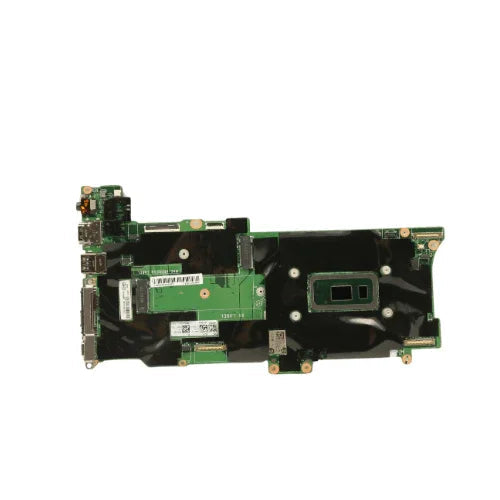 A Lenovo ThinkPad X1 Carbon G8 i7 10510U 16GB Motherboard (5B21C69252, 3mth Wty) by Lenovo is shown with ports and electronic components set against a plain white background.