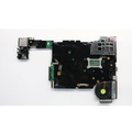 A refurbished Lenovo ThinkPad X220 i5 2520 Motherboard (model 04Y1822) by Lenovo, with ports, a cooling fan, and circuit pathways, is displayed on a white surface.