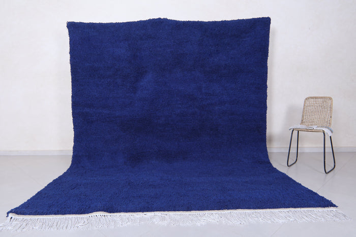 Luxurious deep navy blue shag rug - Custom Moroccan carpet