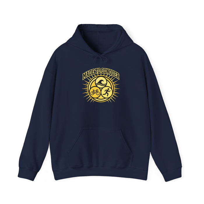 Made to Conquer Hoodie — Triathlon Cycling Running Motivational Pullover