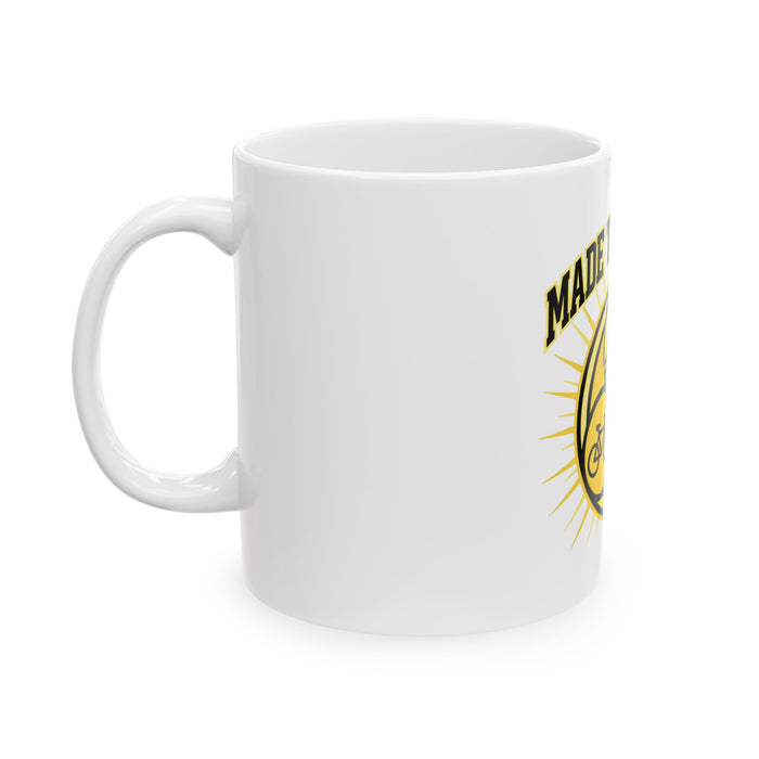 Made to Conquer Triathlon Mug — Cycling, Running & Swimming Ceramic Coffee Cup