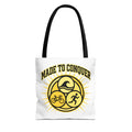 Made to Conquer Triathlon Tote Bag — Swim, Bike, Run Canvas Tote