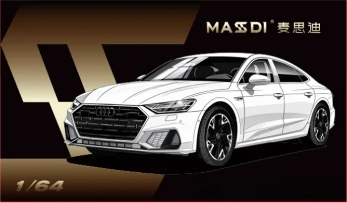 MASDI 1:64 2022 A7L White / Silver Diecast Model Car