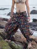 Men's Abstract Graphic Vintage Hippy Harem Pants For Dance image 1