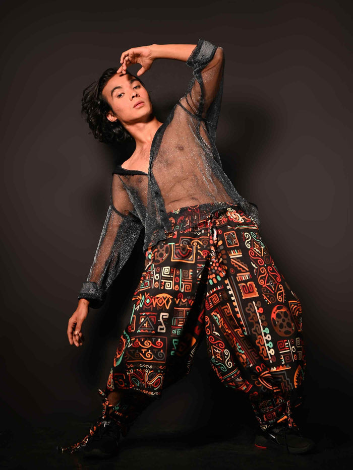 Men's Abstract Graphic Vintage Hippy Harem Pants For Yoga Dance Travel image 1