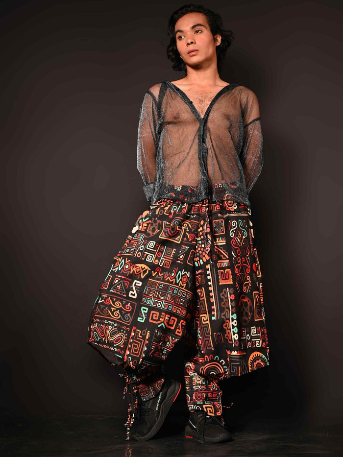 Men's Abstract Graphic Vintage Hippy Harem Pants For Yoga Dance Travel image 4