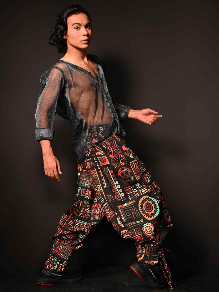 Men's Abstract Graphic Vintage Hippy Harem Pants For Yoga Dance Travel image 6