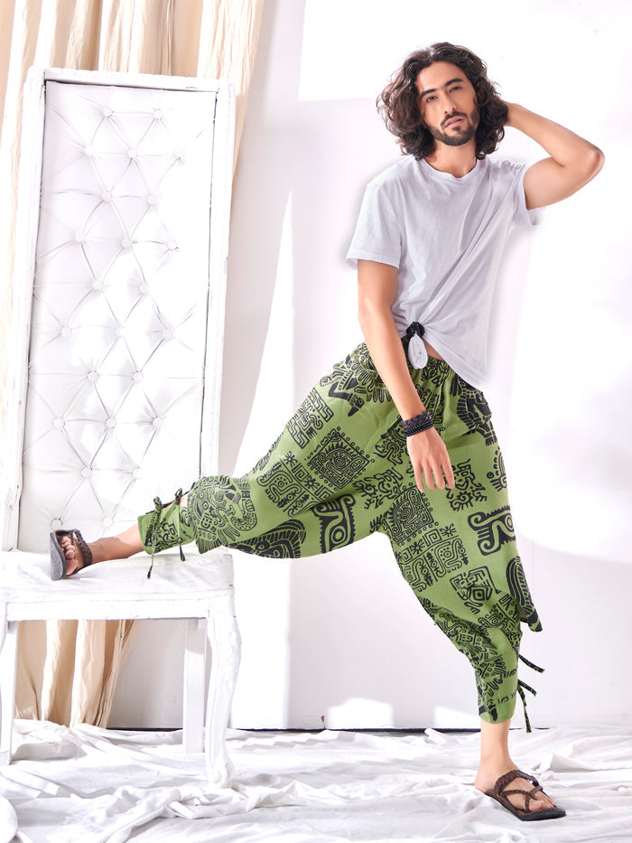 Men's Afghani Arabic Print Bohemian Hippy Harem Pant image 1