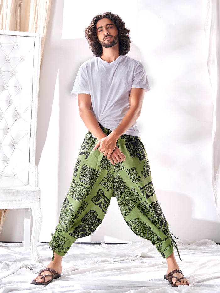 Men's Afghani Arabic Print Bohemian Hippy Harem Pant image 3