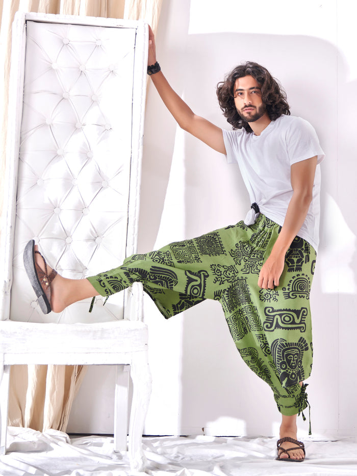 Men's Afghani Arabic Print Bohemian Hippy Harem Pant image 4
