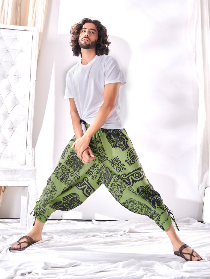 Men's Afghani Arabic Print Bohemian Hippy Harem Pant image 6