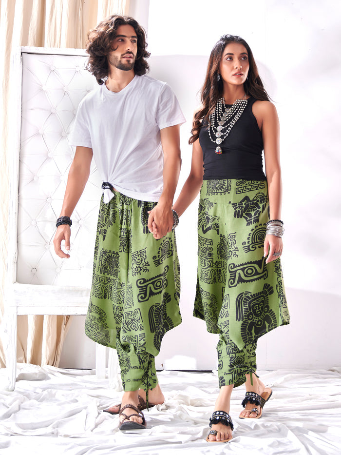 Men's Afghani Arabic Print Bohemian Hippy Harem Pant image 7
