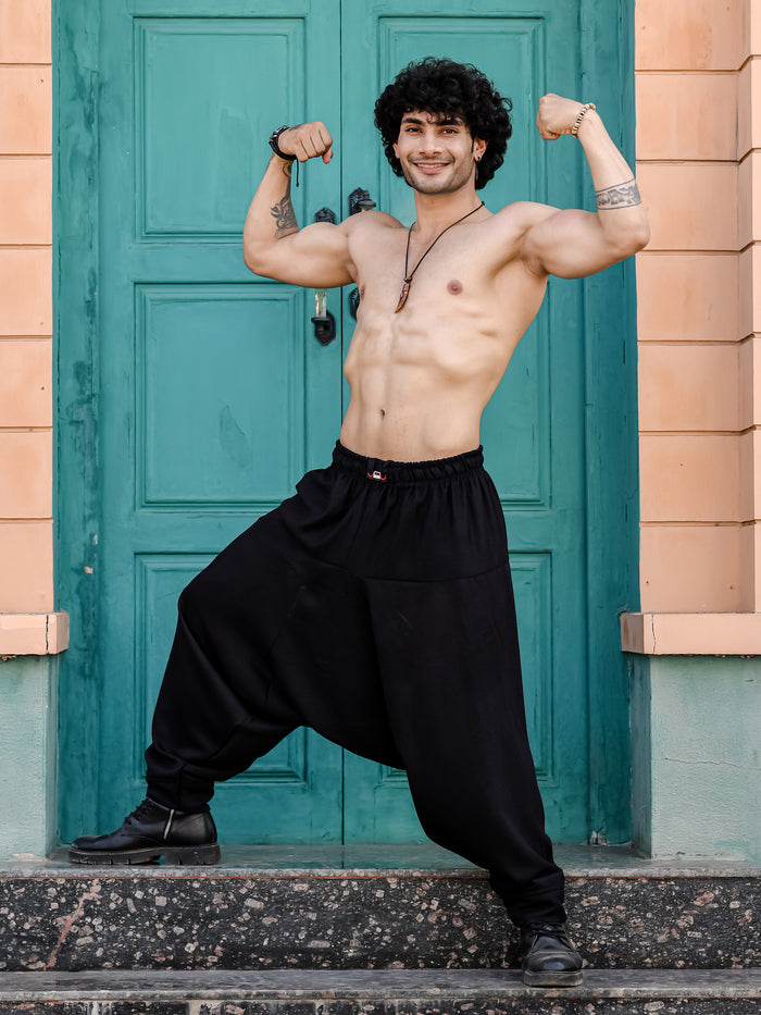 Men's Black Harem Pants For Travel Dance Yoga Fashion