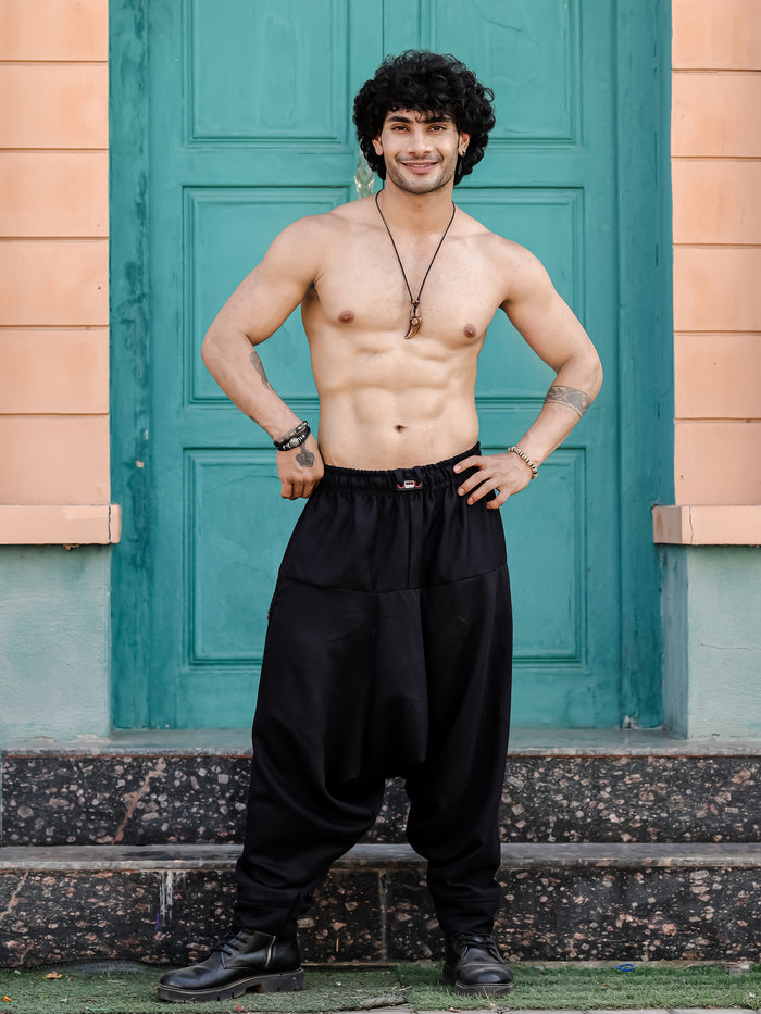 Men's Black Harem Pants For Travel Dance Yoga Fashion