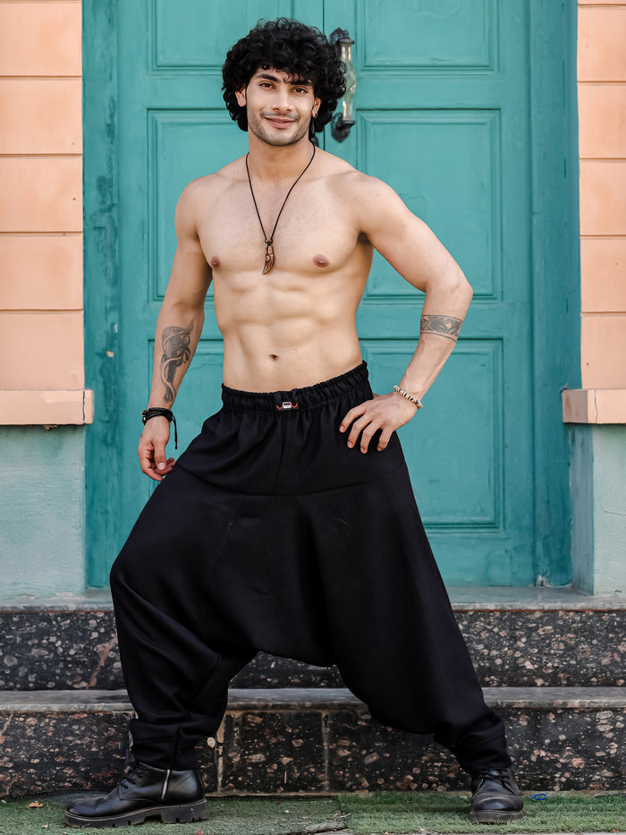 Men's Black Harem Pants For Travel Dance Yoga Fashion