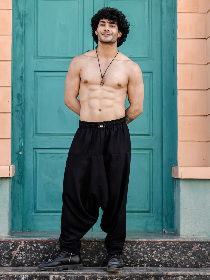 Men's Black Harem Pants For Travel Dance Yoga Fashion