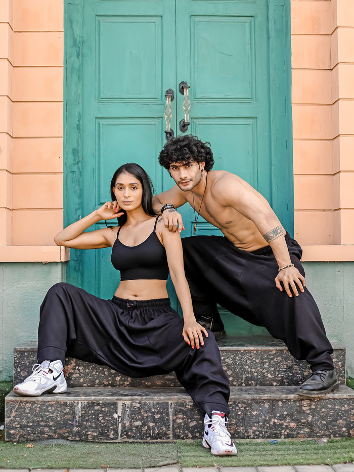 Men's Black Harem Pants For Travel Dance Yoga Fashion