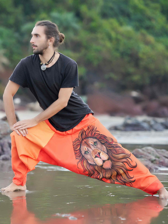 Men's Boho Lion Genie Pants Bohemian Hippy Harem Pants For Dance image 2