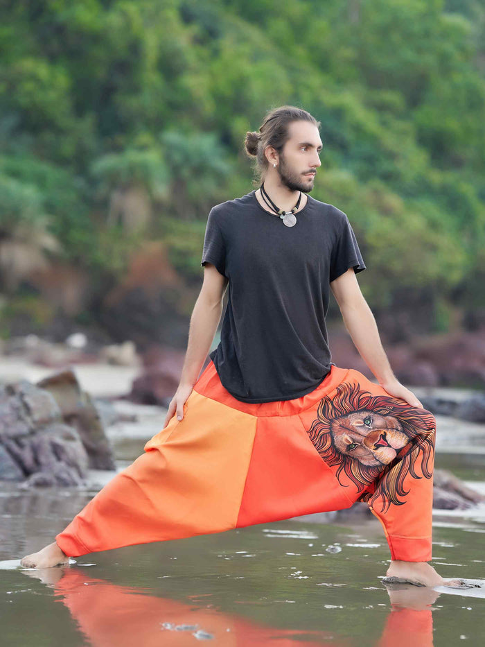 Men's Boho Lion Genie Pants Bohemian Hippy Harem Pants For Dance image 5