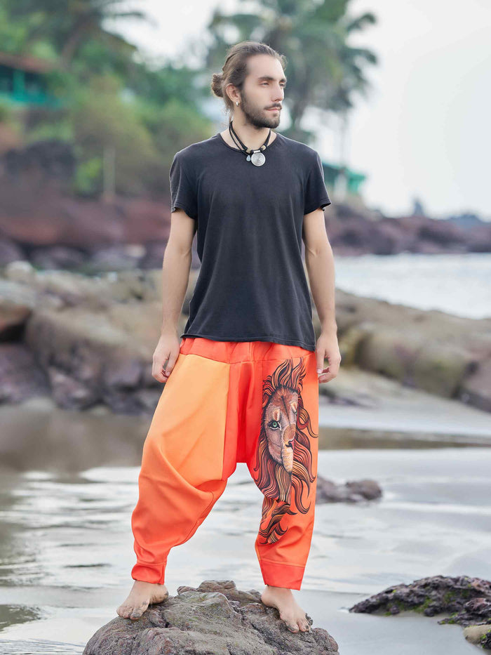 Men's Boho Lion Genie Pants Bohemian Hippy Harem Pants For Dance image 6