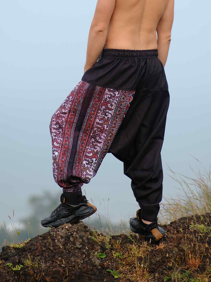 Men's Boho Rage Flare Hippy Balloon Harem Pants for Travel Dance Yoga image 1