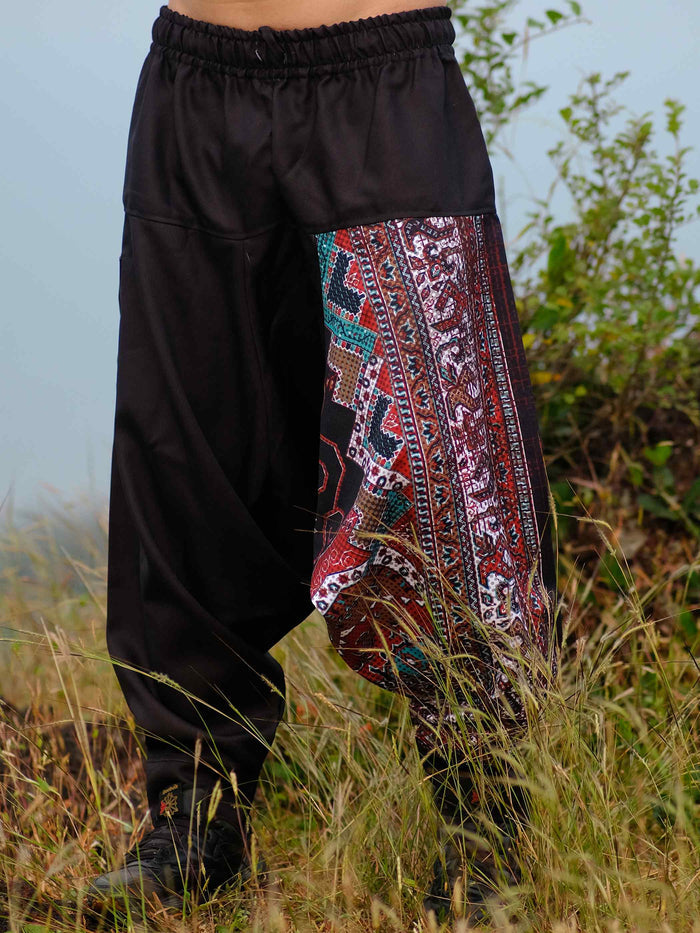 Men's Boho Rage Flare Hippy Balloon Harem Pants for Travel Dance Yoga image 5