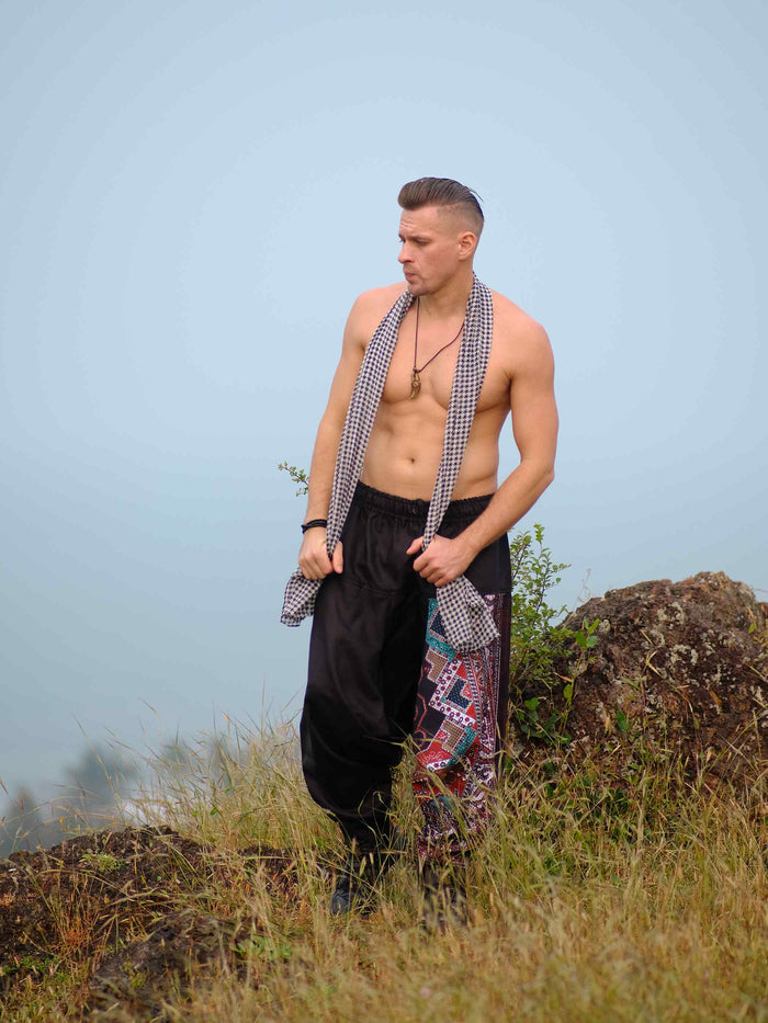Men's Boho Rage Flare Hippy Balloon Harem Pants for Travel Dance Yoga image 6