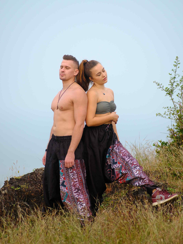 Men's Boho Rage Flare Hippy Balloon Harem Pants for Travel Dance Yoga image 7