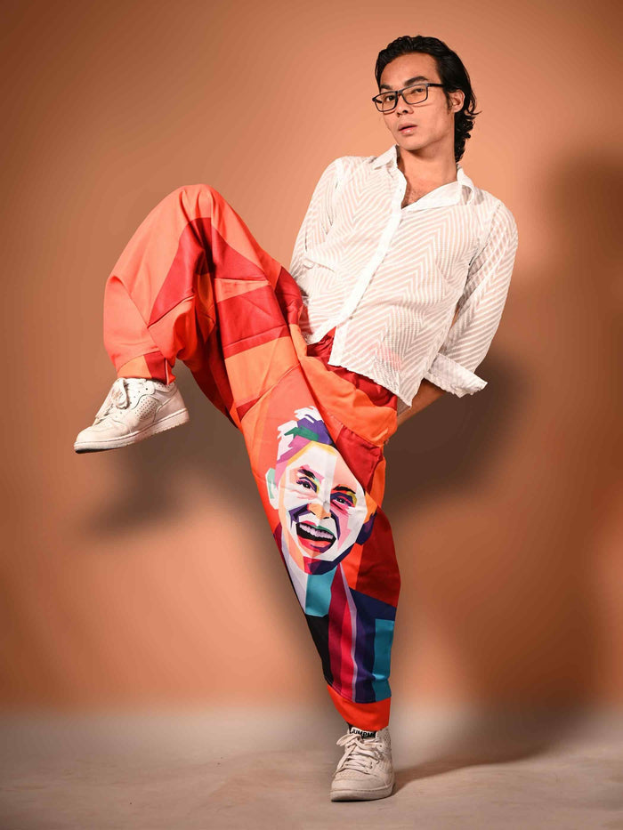 Buy Men's Fierce Smiling Face Print  Bohemian Hippy Harem Pants For Dance Travel Yoga