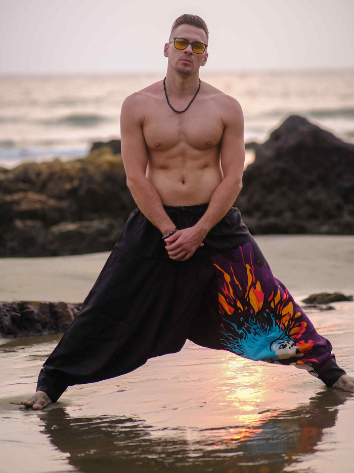 Men's Flame Fusion Afghani Bohemian Harem Pants For Travel Dance Yoga image 1