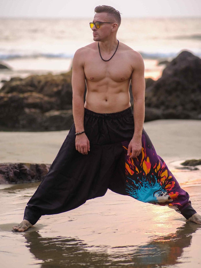 Men's Flame Fusion Afghani Bohemian Harem Pants For Travel Dance Yoga image 2