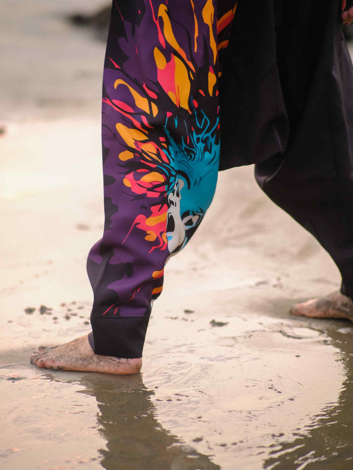 Men's Flame Fusion Afghani Bohemian Harem Pants For Travel Dance Yoga image 4