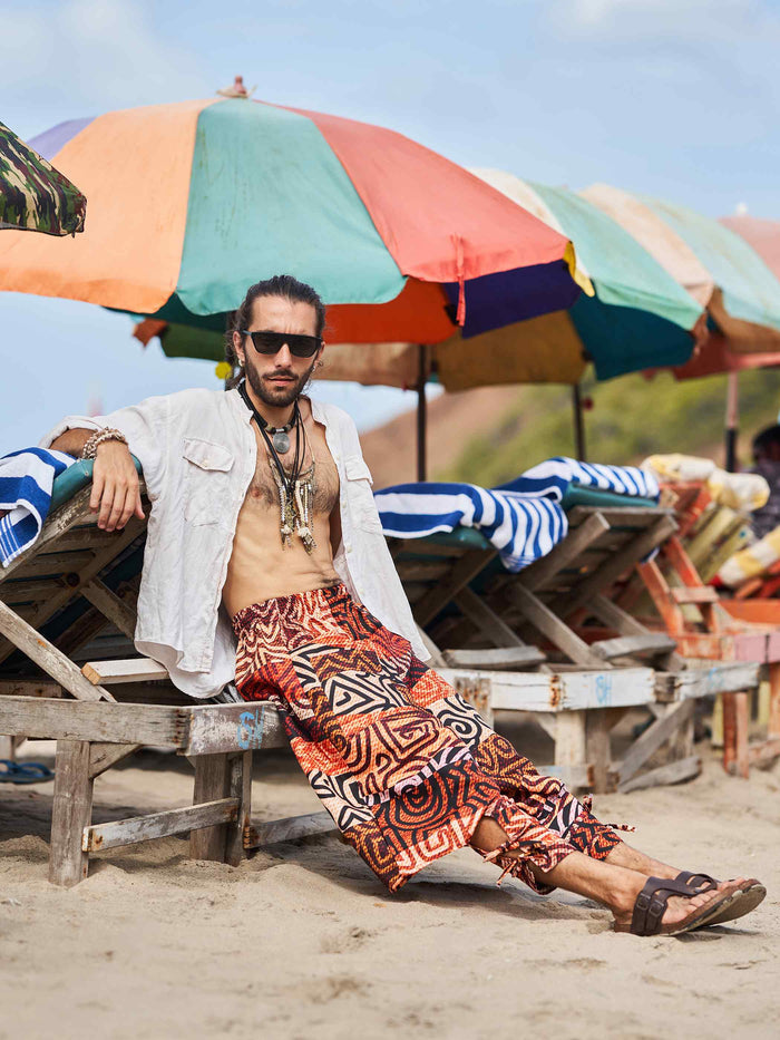 Buy Men's Flowy Graphic Printed Hippy Harem Pants For Travel Yoga Dance