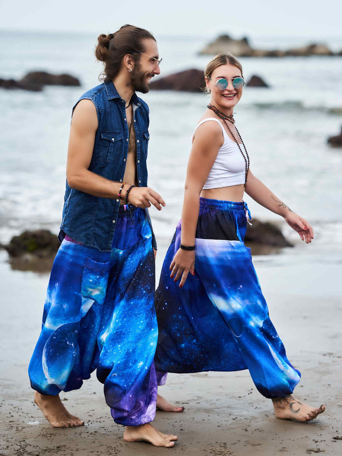 Buy Men's Galactic Print Alibaba Baggy Balloon Harem Pants