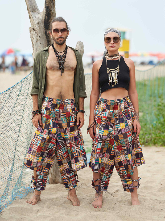 Buy Men's Geometric Genie Bohemian Hippy Balloon Harem Pants For Dance Yoga Travel