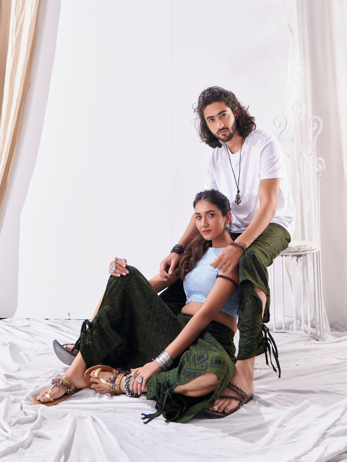 Buy Men's Green Thai Boho Hippy Harem Pants For Travel Track Hippie Unisex Pant