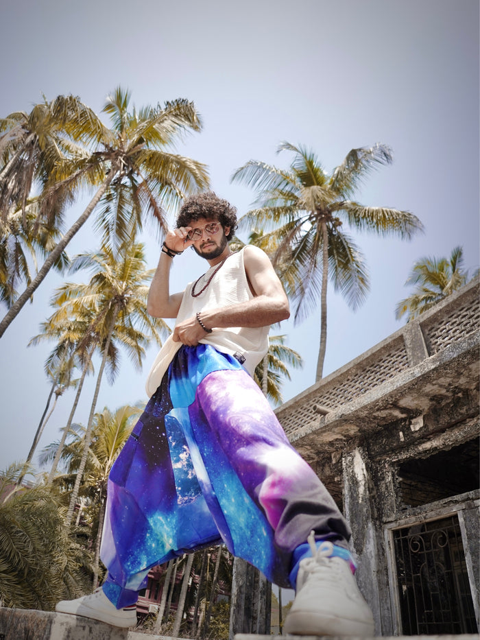 Men's Harem Pants Alibaba Baggy Balloon Galaxy Print Boho Pants