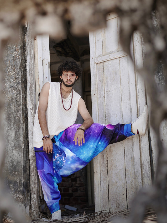 Men's Harem Pants Alibaba Baggy Balloon Galaxy Print Boho Pants