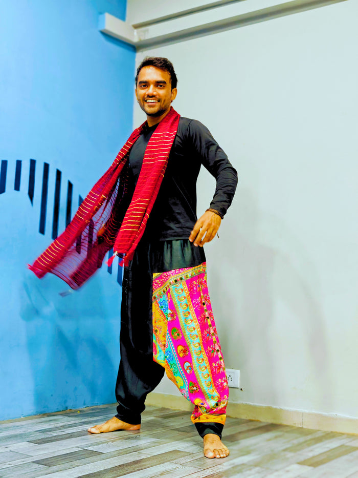Men's Harem Pants For Garba | Navaratri Festival Print With Hand Work
