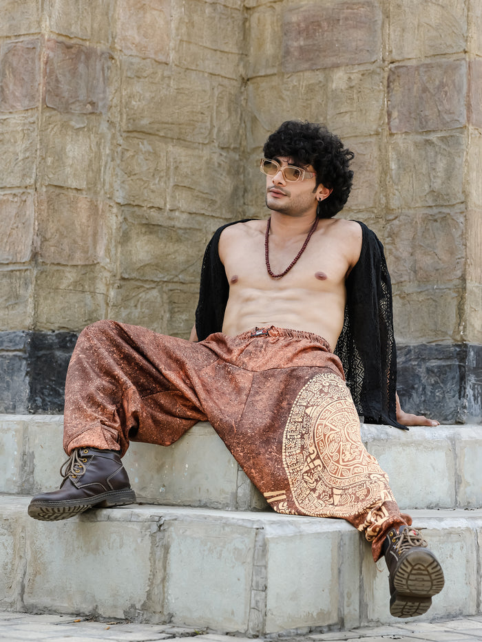Men's Hippy Baggy Aladdin Dhoti Harem Pants For Travel Dance Yoga image 5