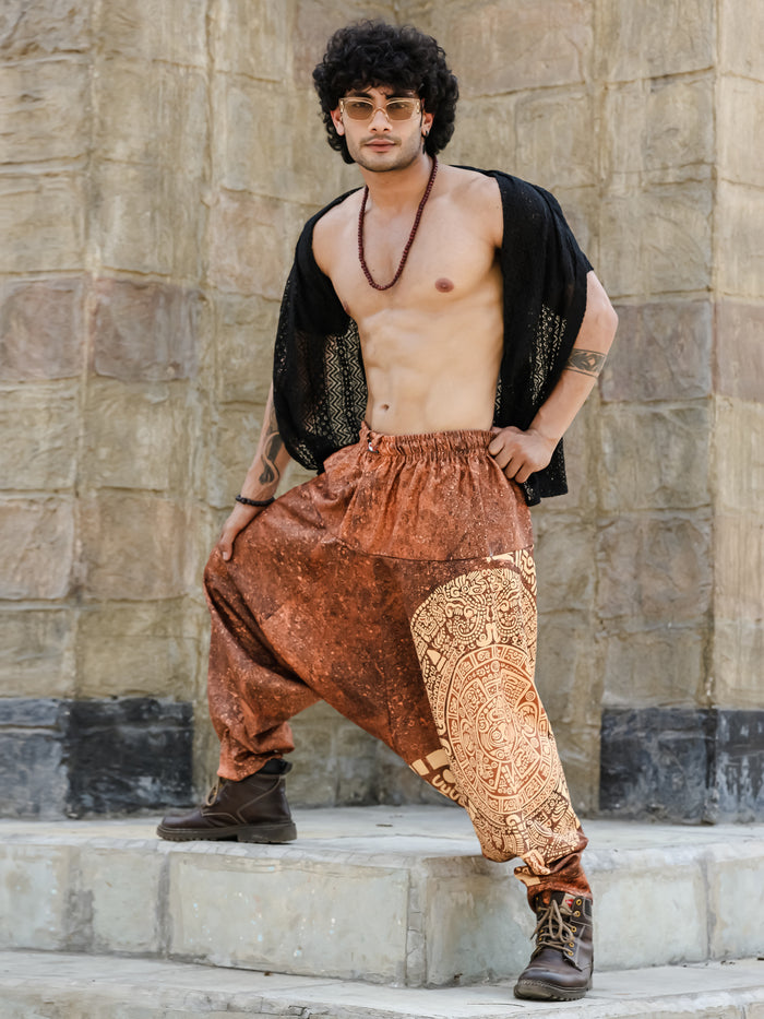 Men's Hippy Baggy Aladdin Dhoti Harem Pants For Travel Dance Yoga image 6